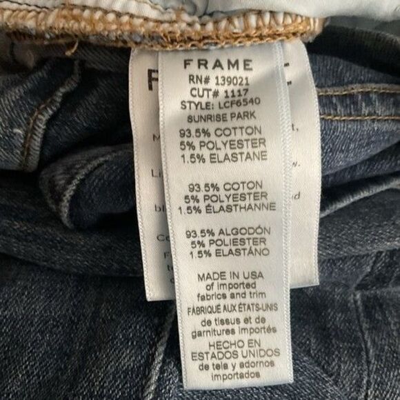 Frame Le Crop Flare Blue Super High Denim Jeans Women Size 26 (Worn 1X) - Picture 8 of 14